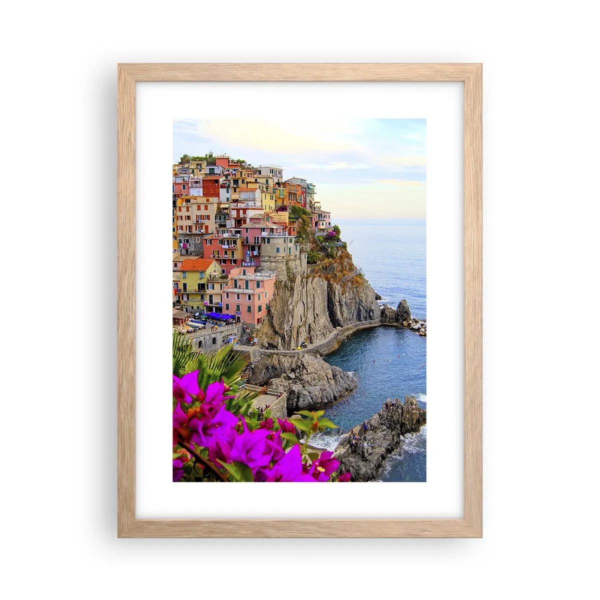 Poster in cornice rovere chiaro - La città che ride - 30x40 cm