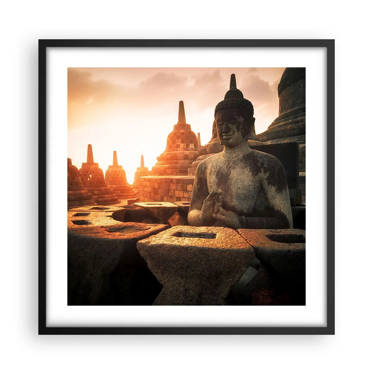 Poster in cornice nera - La pagoda della grande saggezza - 50x50 cm