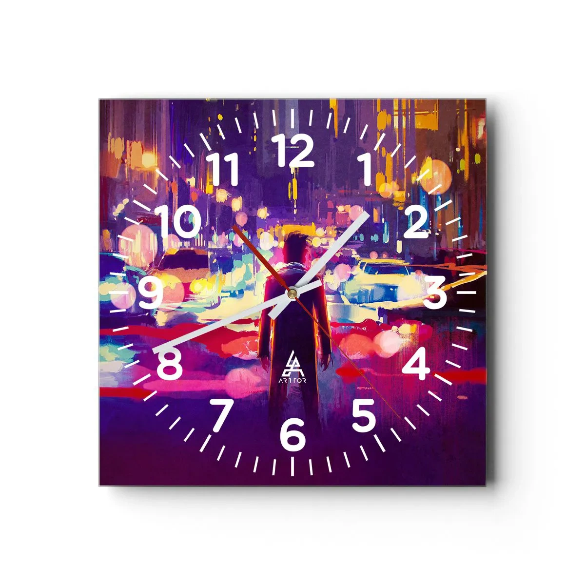 Orologio da parete - Orologio in Vetro - Immerso nella luce - 40x40 cm