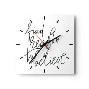 Orologio da parete - Orologio in Vetro - Una citazione motivazionale in stile minimalista - 30x30cm - è possibile - Decorazione murale moderna per soggiorno e camera da letto ARTTOR