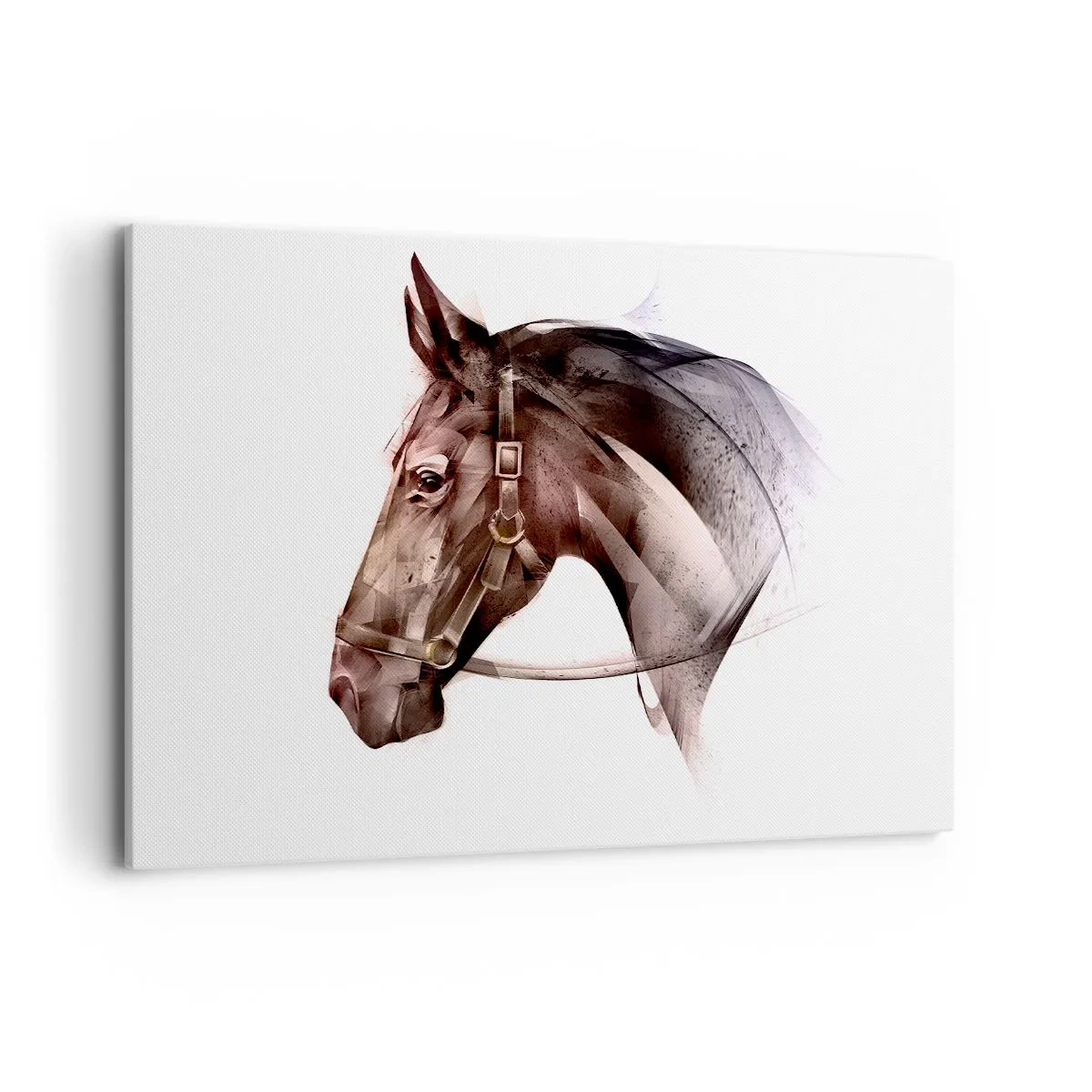 Quadro su tela - Stampe su Tela - Un profilo di cavallo in una delicata forma artistica su uno sfondo bianco - 120x80cm - Che grazia - Decorazione murale moderna per soggiorno e camera da letto ARTTOR