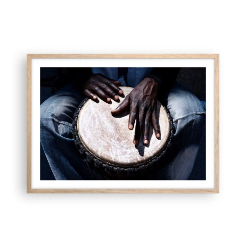 Poster in cornice rovere chiaro - Vivi al tuo ritmo - 70x50 cm