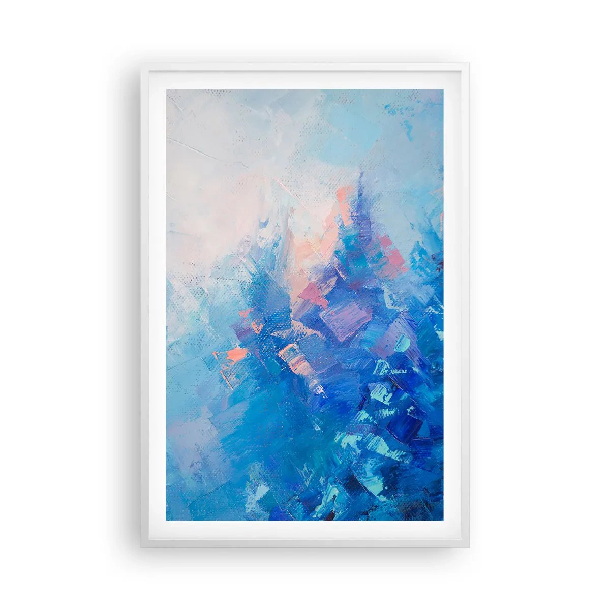 Poster in cornice bianca - Astrazione invernale - 61x91 cm