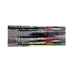 Quadro su vetro - Linee colorate e pixel in stile astratto - 160x50cm - Immagine di prova della realtà - Decorazione murale moderna per soggiorno e camera da letto ARTTOR