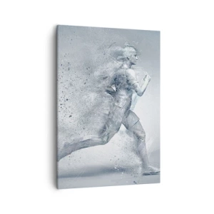 Quadro su tela - Stampe su Tela - Una figura dinamica che corre in uno stile astratto - 50x70cm - Energia pura come un cristallo - Decorazione murale moderna per soggiorno e camera da letto ARTTOR