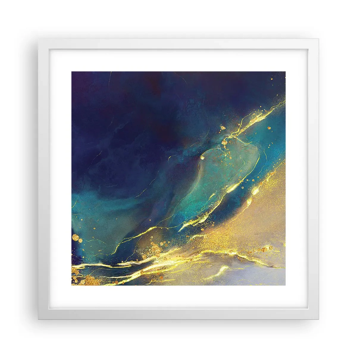 Poster in cornice bianca - La palude dorata - 40x40 cm