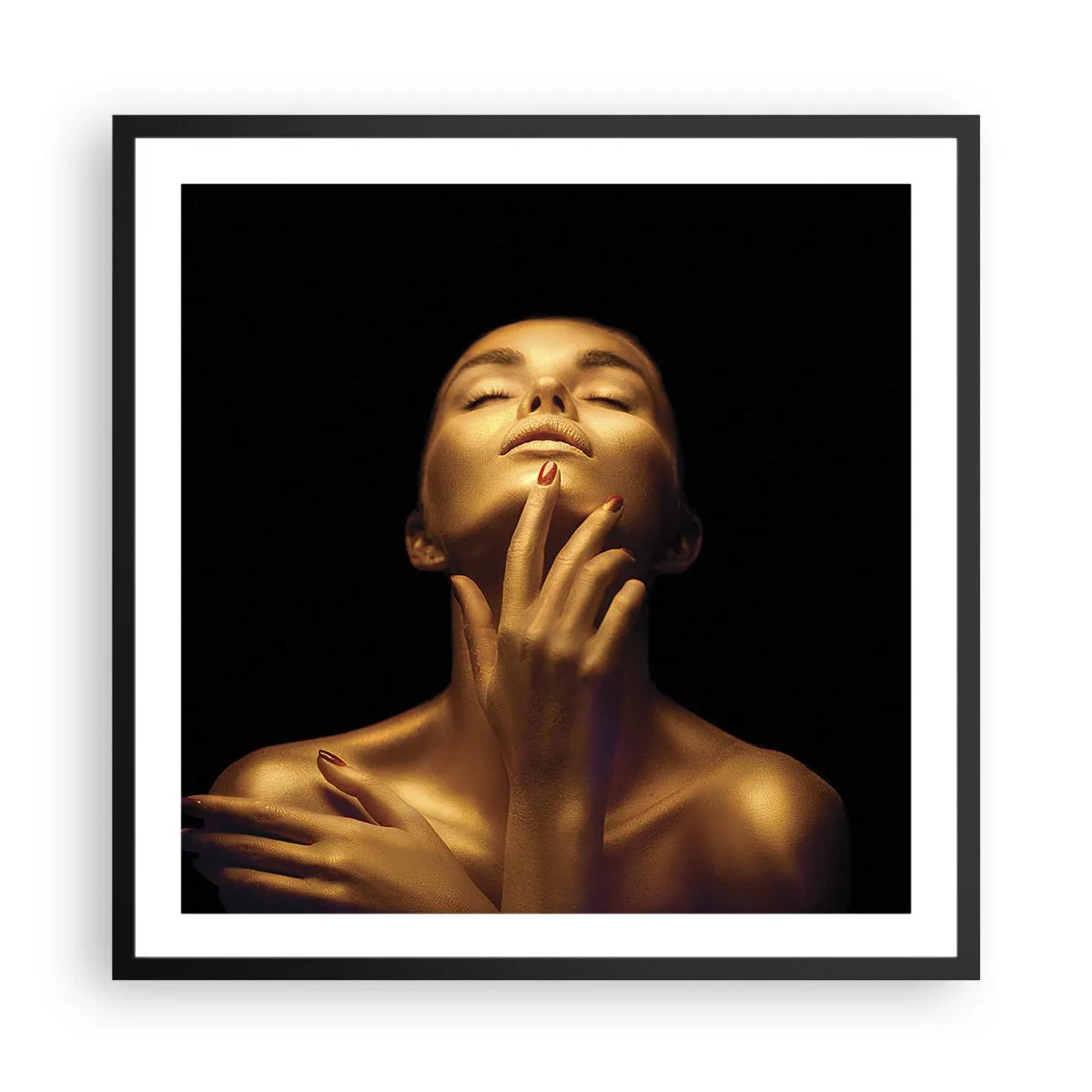 Poster in cornice nera - Come seta d'oro - 60x60 cm