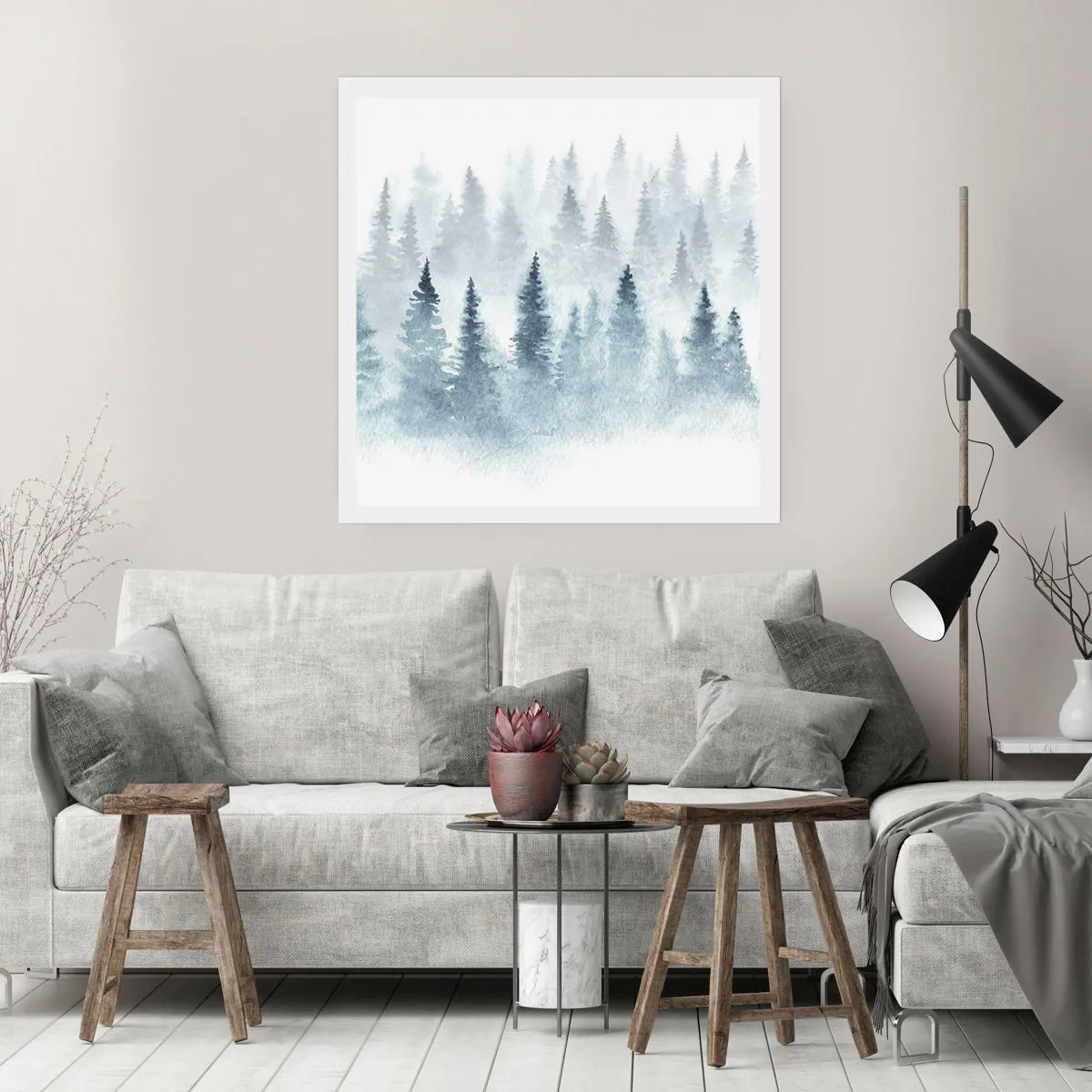 Poster - Avvolti nella nebbia - 50x50 cm