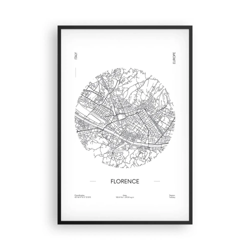 Poster in cornice nera - Anatomia di Firenze - 61x91 cm