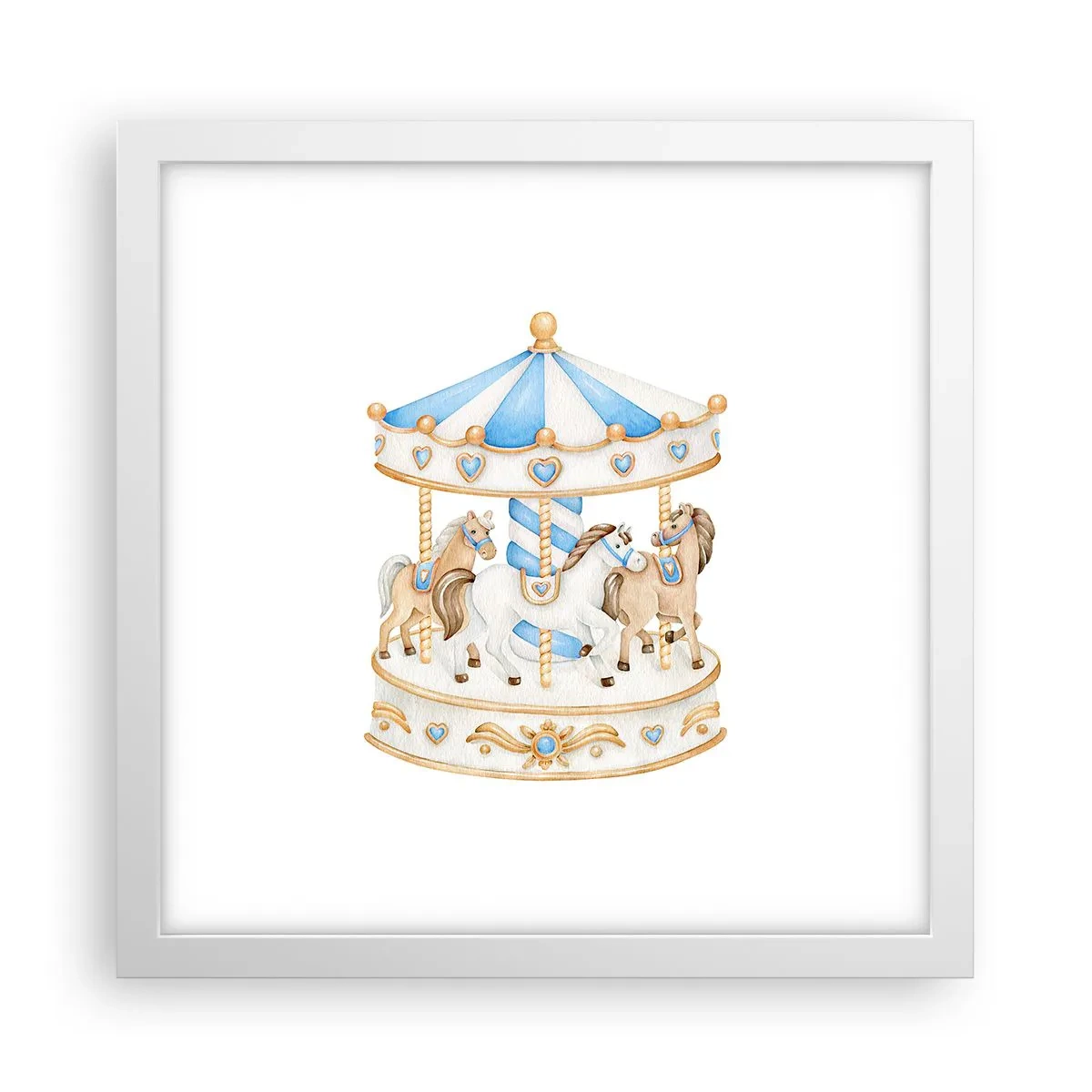 Poster in cornice bianca - Dolce infanzia - 30x30 cm