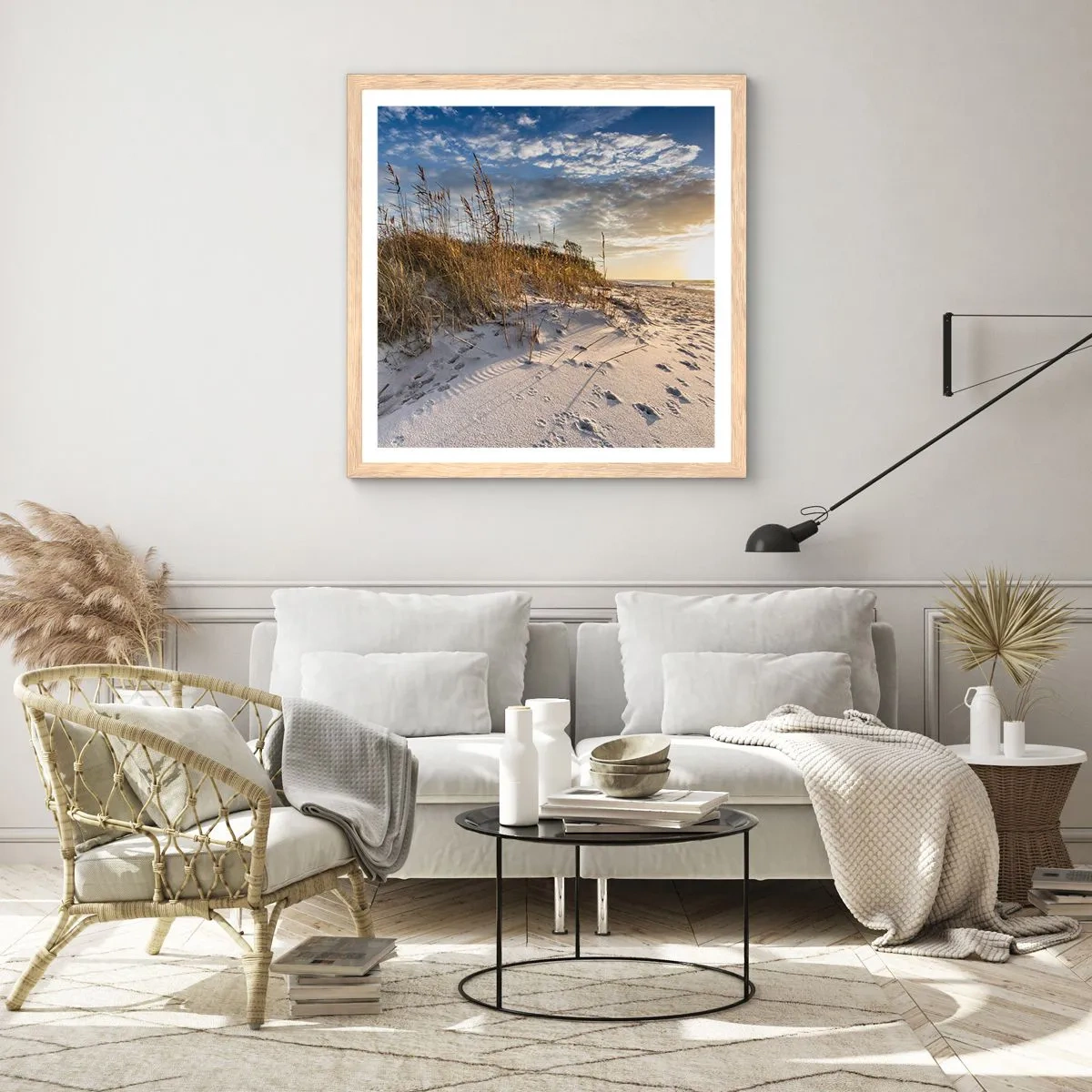 Poster in cornice rovere chiaro - Invito a passeggiare - 30x30 cm