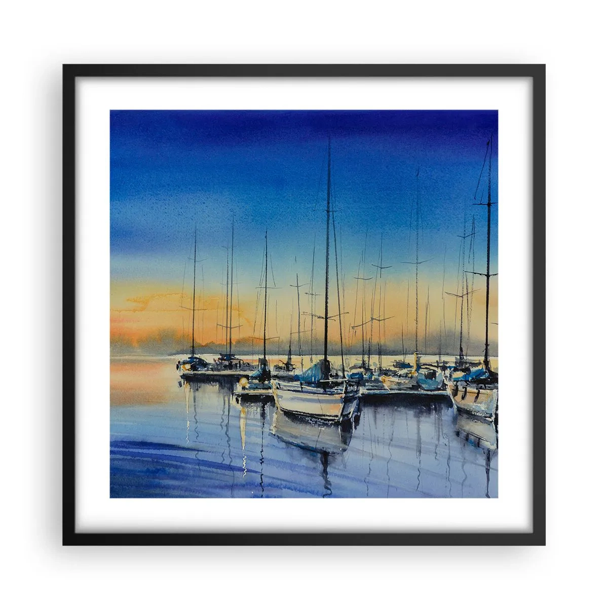 Poster in cornice nera - La fine di una buona giornata - 50x50 cm