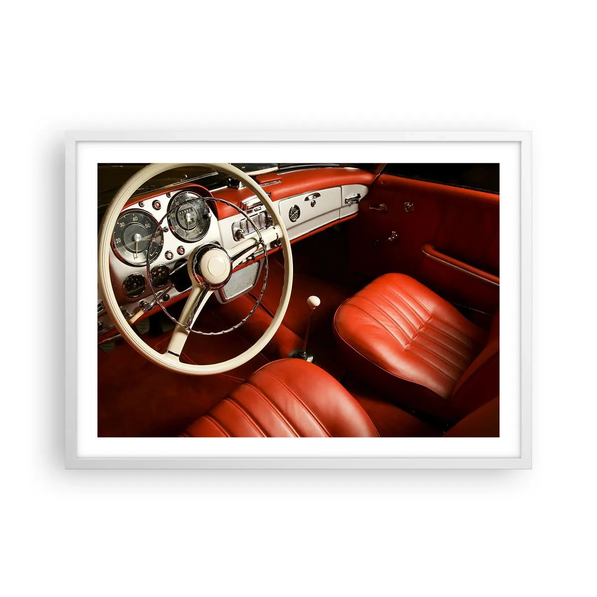 Poster in cornice bianca - Lusso in stile vintage - 70x50 cm