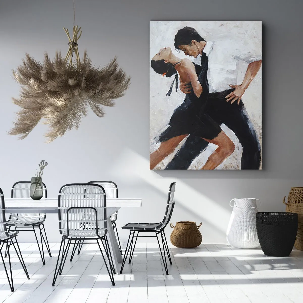 Quadro su tela - Stampe su Tela - Una coppia che balla in uno scatto elegante e sensuale - 50x70cm - Il tango dei miei sogni - Decorazione murale moderna per soggiorno e camera da letto ARTTOR