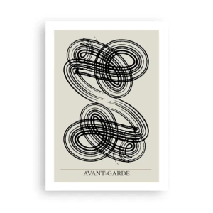 Poster - Composizione astratta di linee d'avanguardia - 50x70cm - In tutta spontaneità - Decorazione murale moderna per soggiorno e camera da letto ARTTOR
