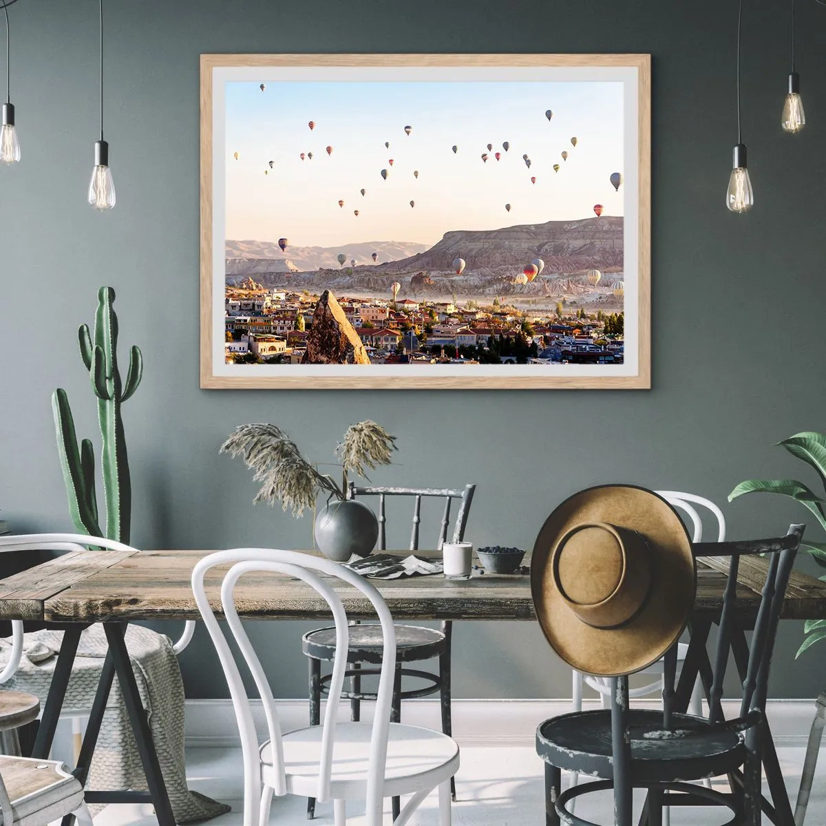 Poster in cornice rovere chiaro - Come navi nel cielo - 50x40 cm