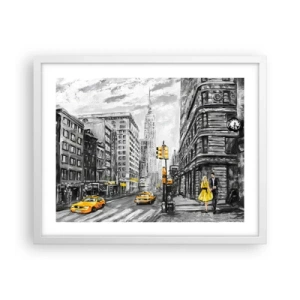 Poster in cornice bianca - Racconto di New York - 50x40 cm