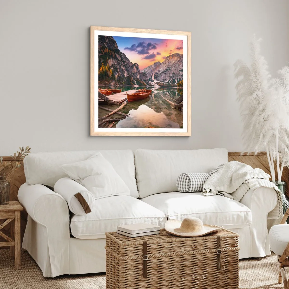 Poster in cornice rovere chiaro - La promessa del giorno - 40x40 cm