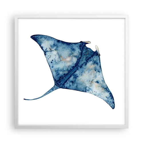 Poster in cornice bianca - Vita nel blu - 60x60 cm