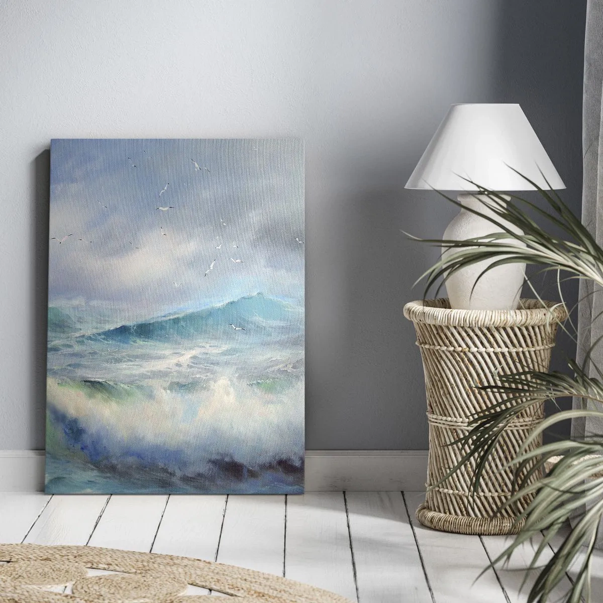 Quadro su tela - Stampe su Tela - Onde violente sull'oceano - 50x70cm - Il turbine ululò di trionfo... - Decorazione murale moderna per soggiorno e camera da letto ARTTOR