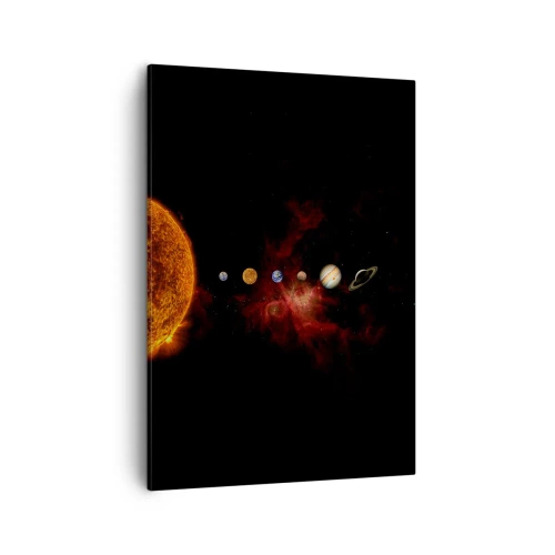 Quadro su tela - Stampe su Tela - Il sistema solare con i pianeti sullo sfondo dello spazio - 50x70cm - Il nostro vicinato - Decorazione murale moderna per soggiorno e camera da letto ARTTOR