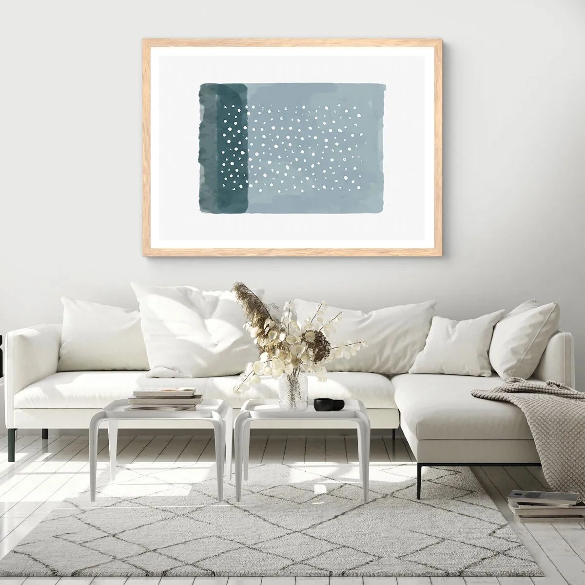 Poster in cornice rovere chiaro - Spuntate nel blu - 40x30 cm