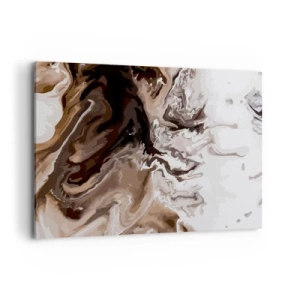 Quadro su tela - Stampe su Tela - Astrazione nei toni del marrone con linee dinamiche - 100x70cm - Contrasto di colori - Decorazione murale moderna per soggiorno e camera da letto ARTTOR