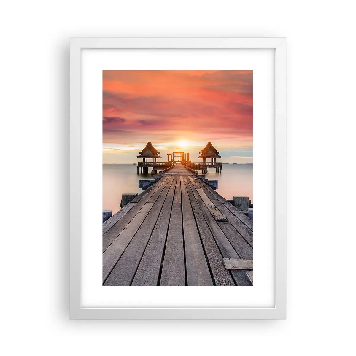 Poster in cornice bianca - Tramonto d'oriente - 30x40 cm
