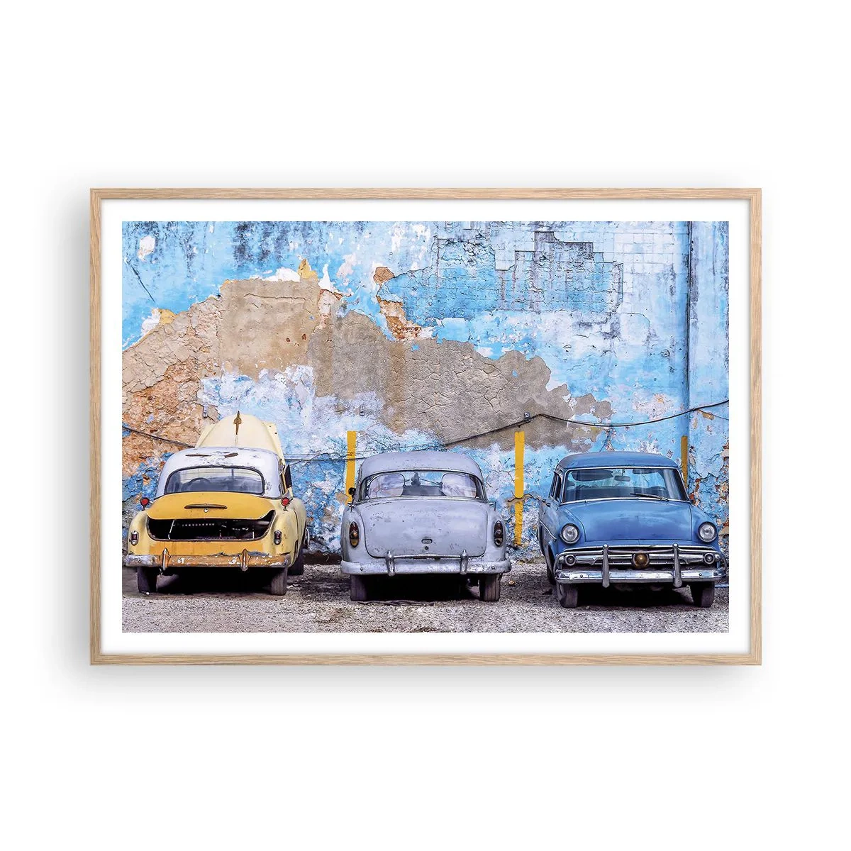 Poster in cornice rovere chiaro - L'incontro dei veterani - 100x70 cm