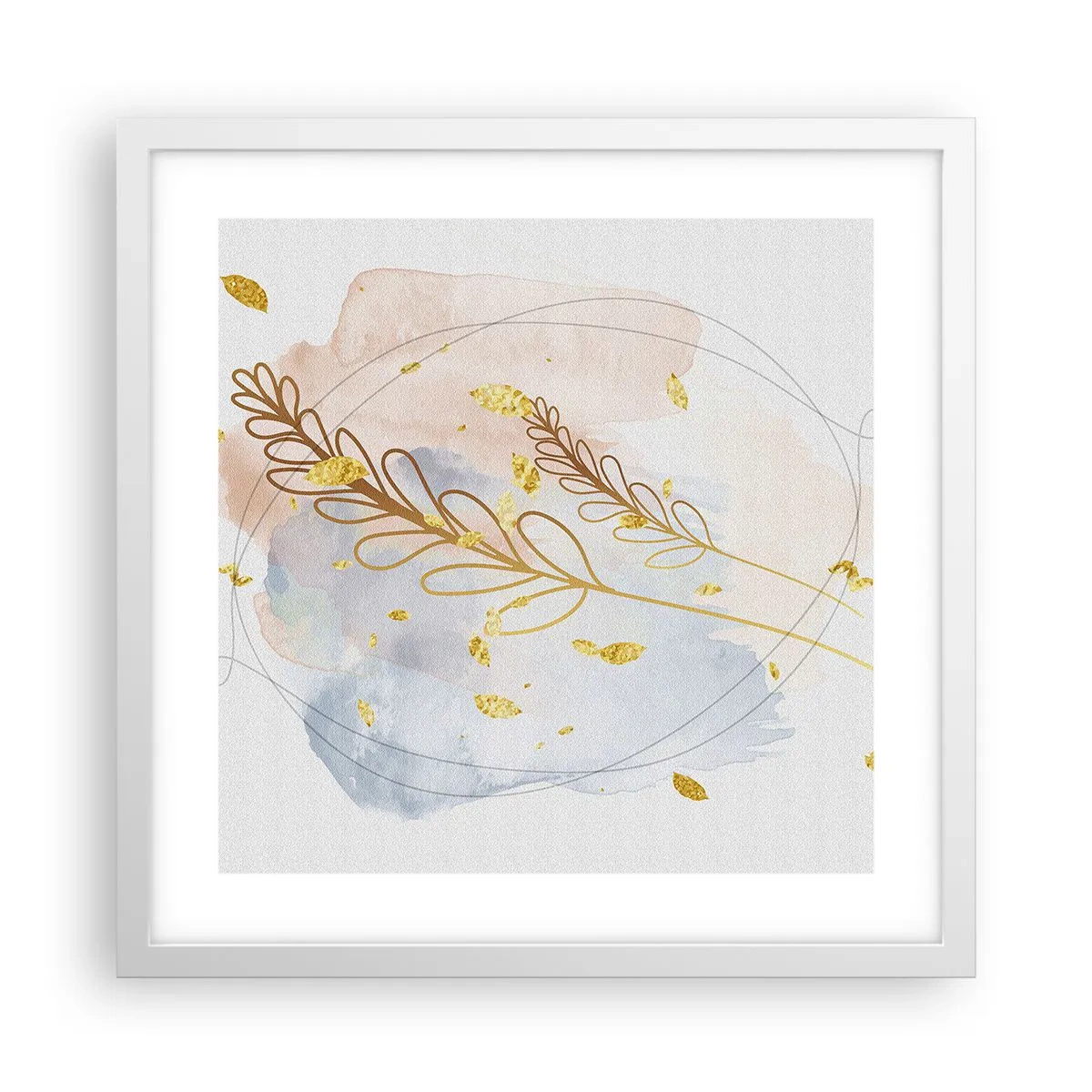 Poster in cornice bianca - Soffio d'oro - 40x40 cm