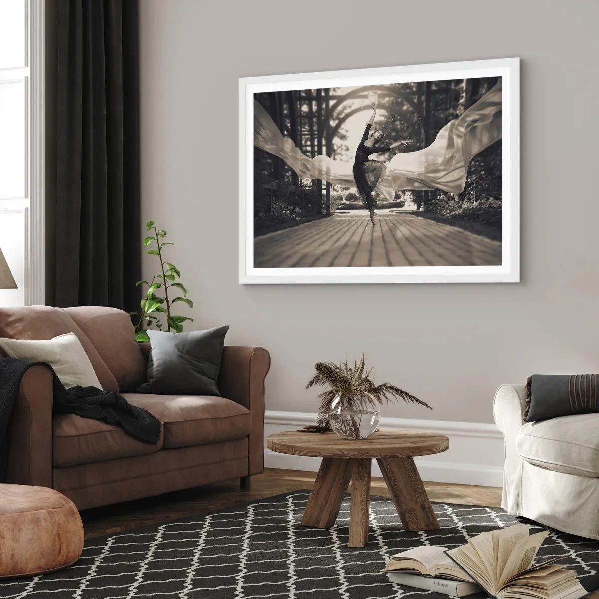Poster in cornice bianca - La danza dello spirito del giardino - 91x61 cm