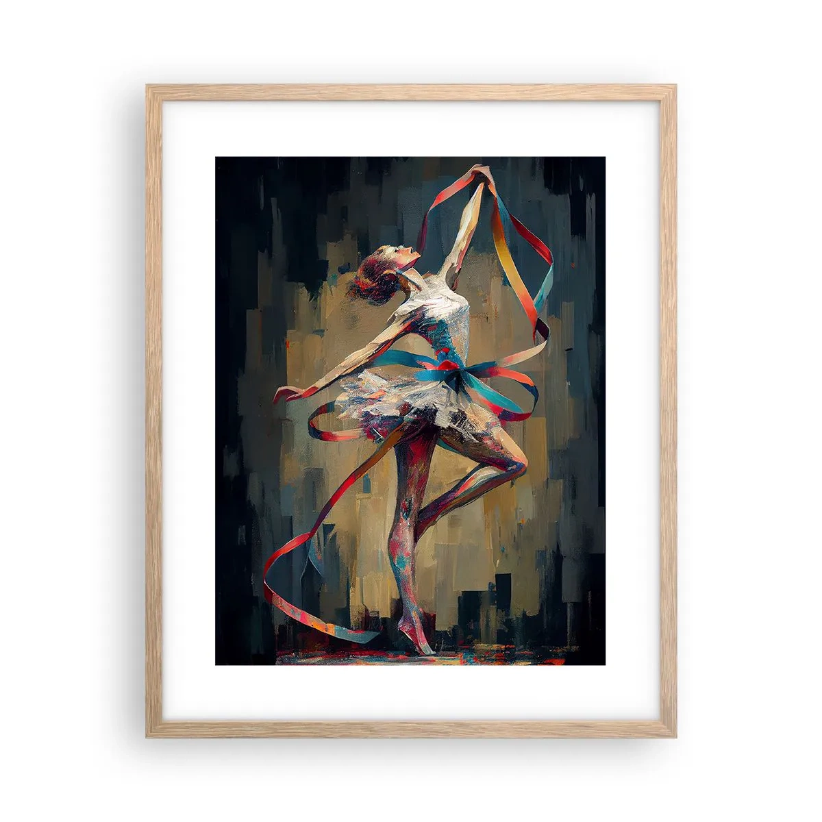Poster in cornice rovere chiaro - Danza con nastro - 40x50 cm