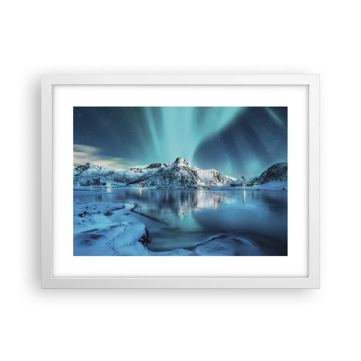 Poster in cornice bianca - Notte di luce - 40x30 cm