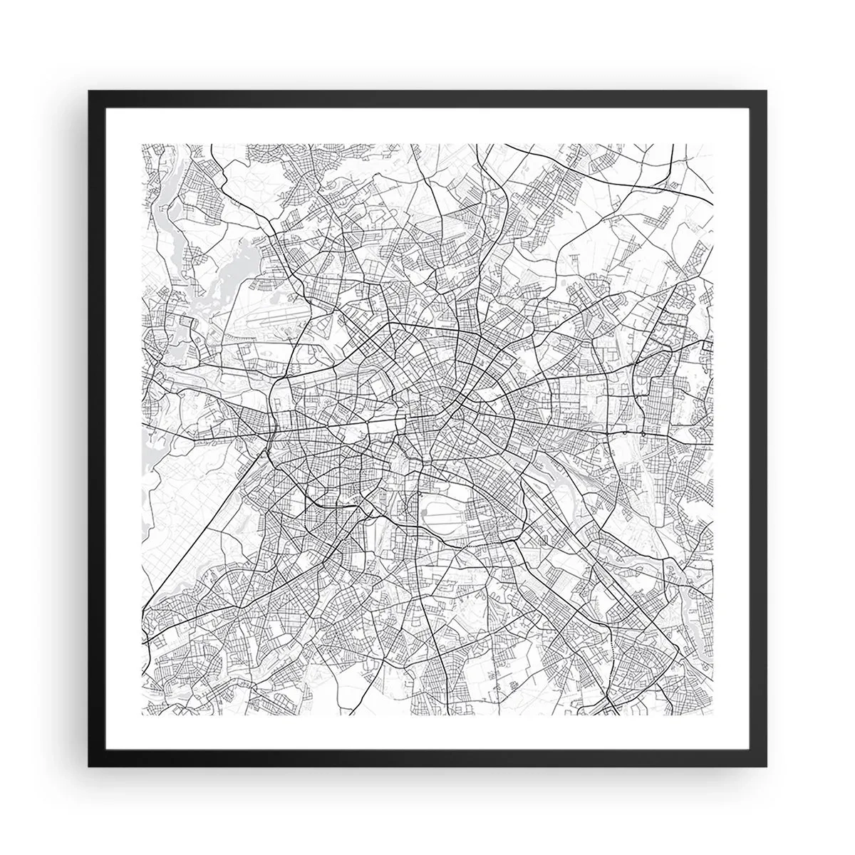 Poster in cornice nera - Il fiore di Berlino - 60x60 cm