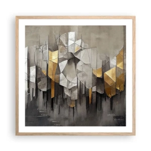 Poster in cornice rovere chiaro - Composizione di ghiaccio e luce - 60x60 cm