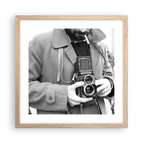 Poster in cornice rovere chiaro - In stile retro - 40x40 cm