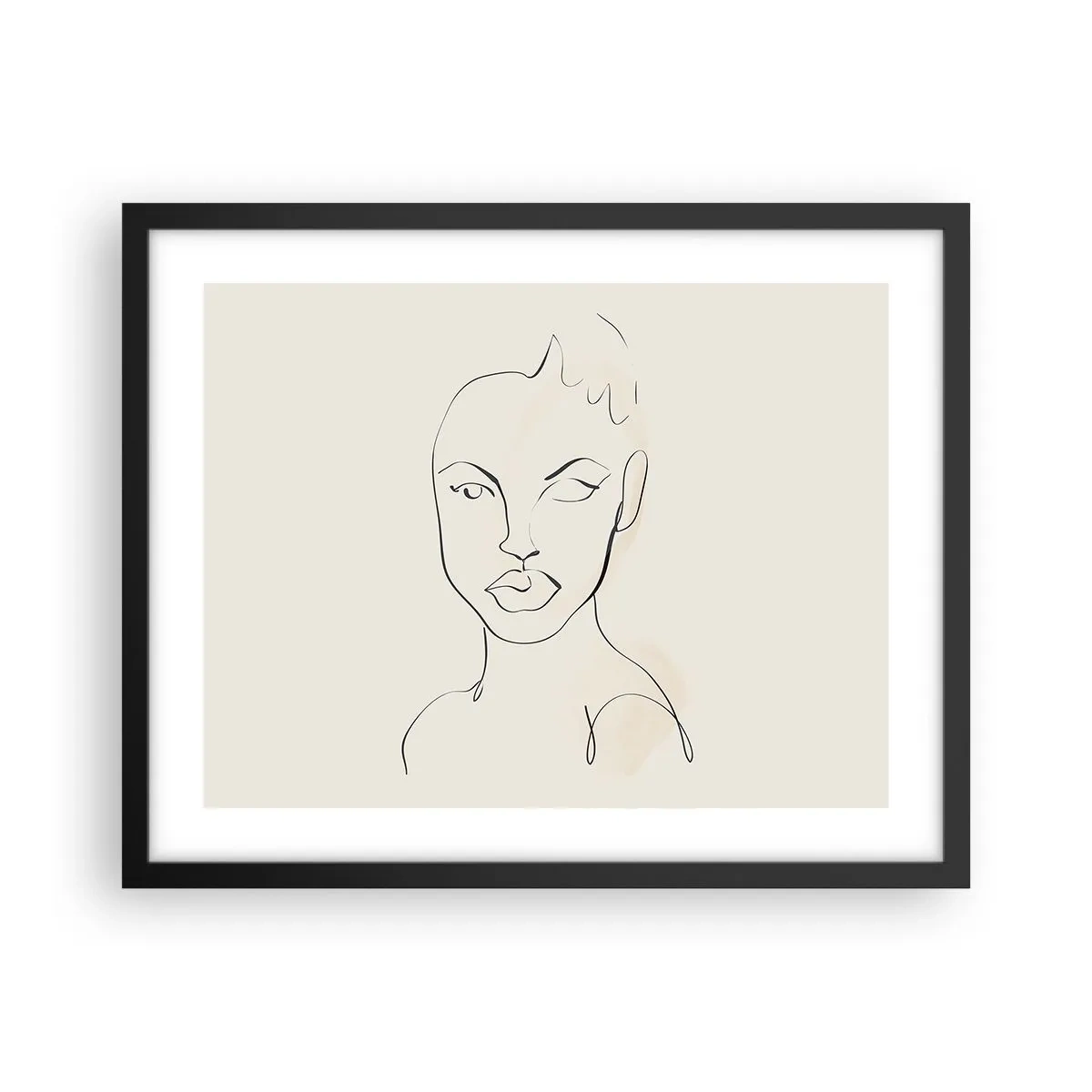 Poster in cornice nera - Profilo di sensualità - 50x40 cm