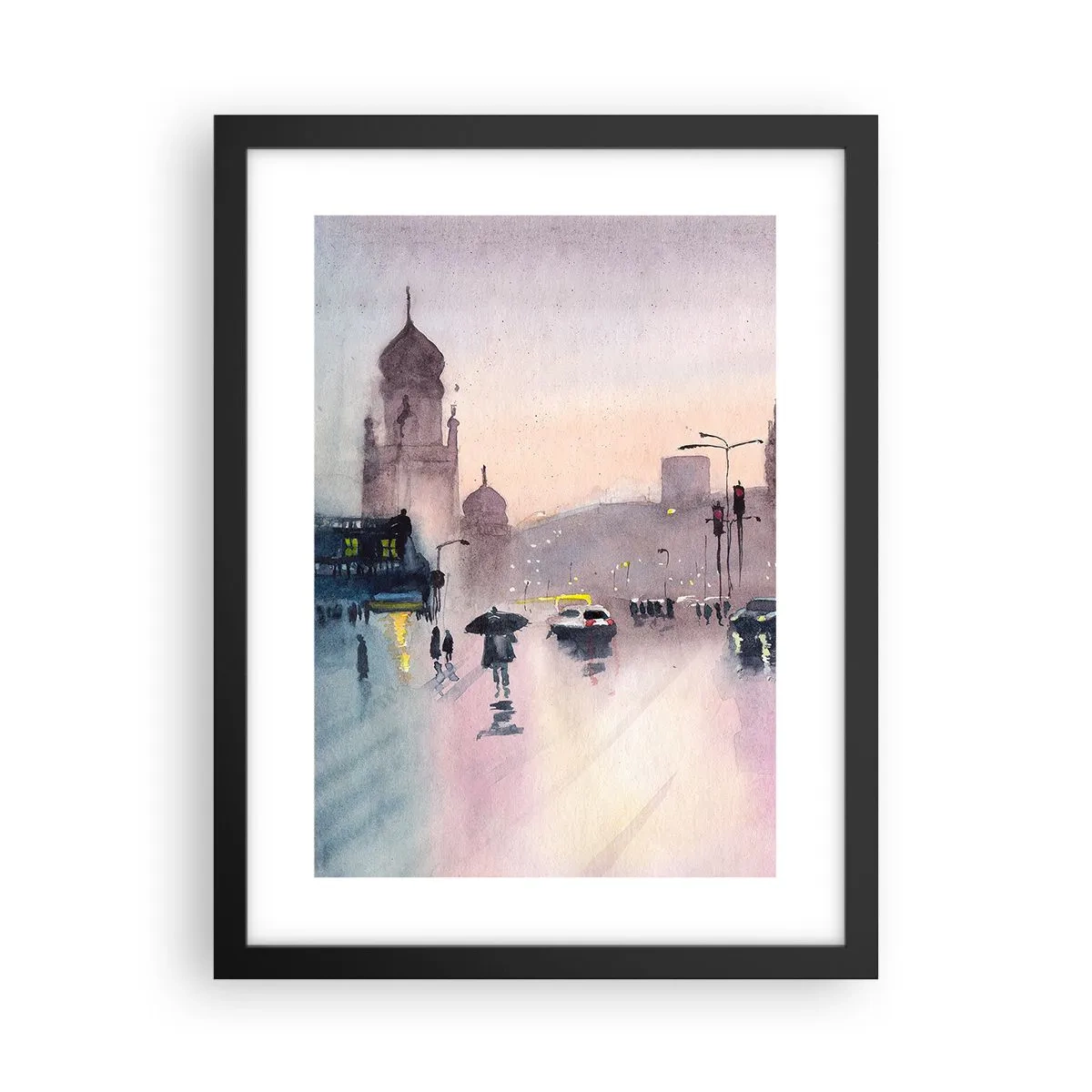 Poster in cornice nera - Nella nebbia piovigginosa - 30x40 cm