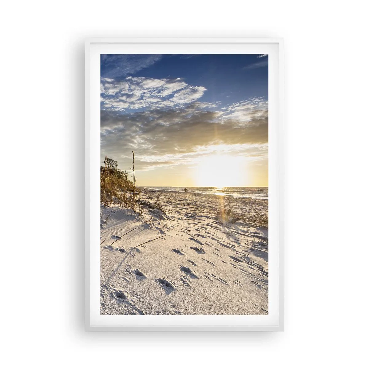 Poster in cornice bianca - Invito a passeggiare - 61x91 cm