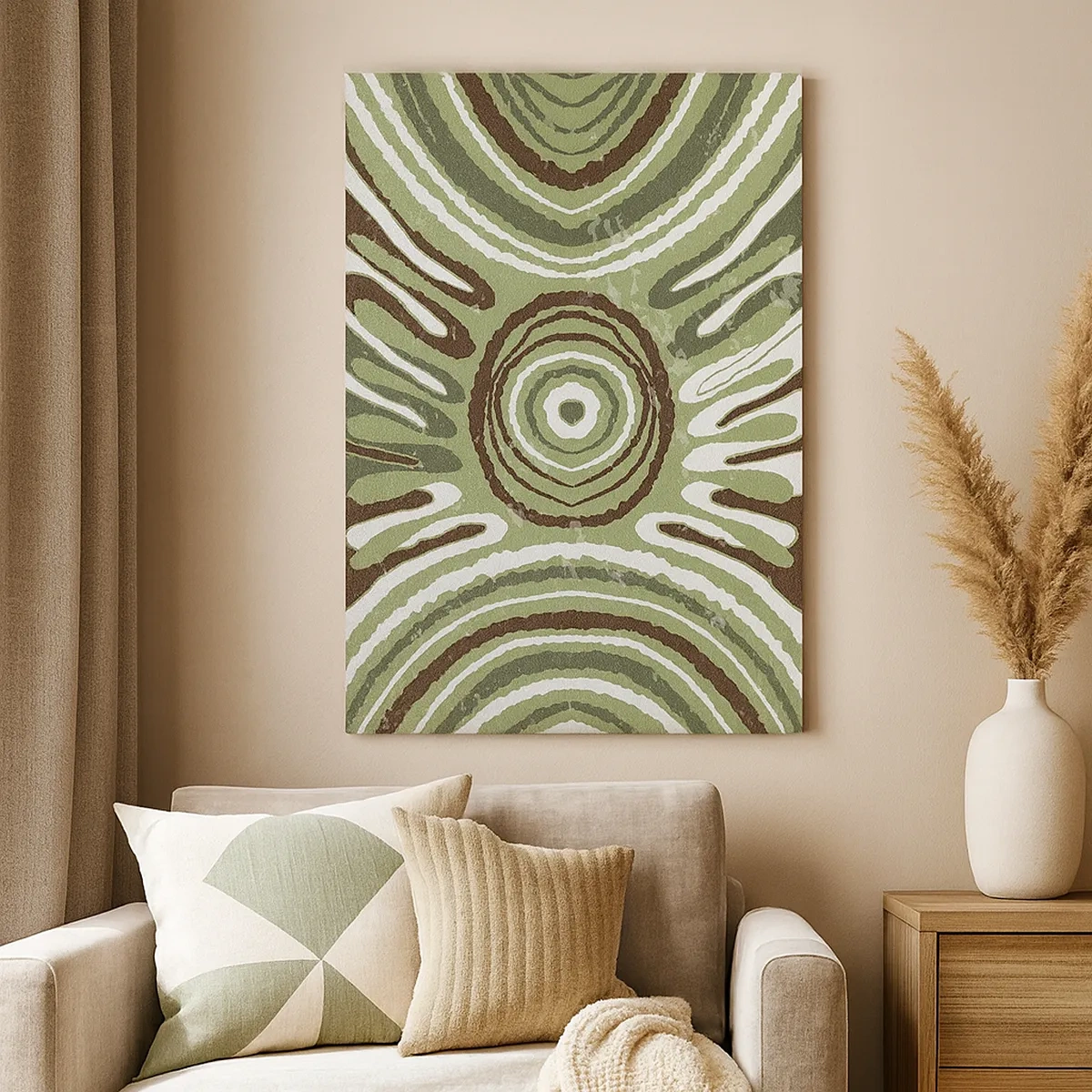 Quadro su tela - Stampe su Tela - Motivi astratti nelle tonalità del verde e del marrone - 50x70cm - Esplosione di emozioni - Decorazione murale moderna per soggiorno e camera da letto ARTTOR