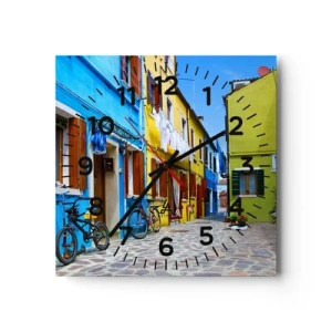 Orologio da parete - Orologio in Vetro - Un dolce angolo color pastello - 30x30 cm