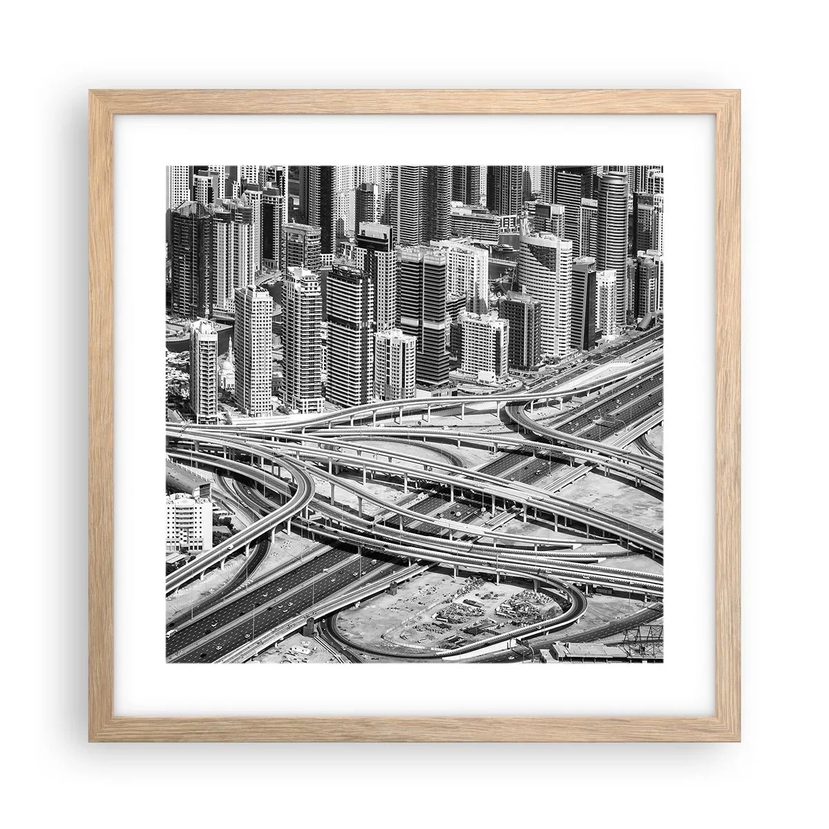 Poster in cornice rovere chiaro - Dubai - città impossibile - 40x40 cm