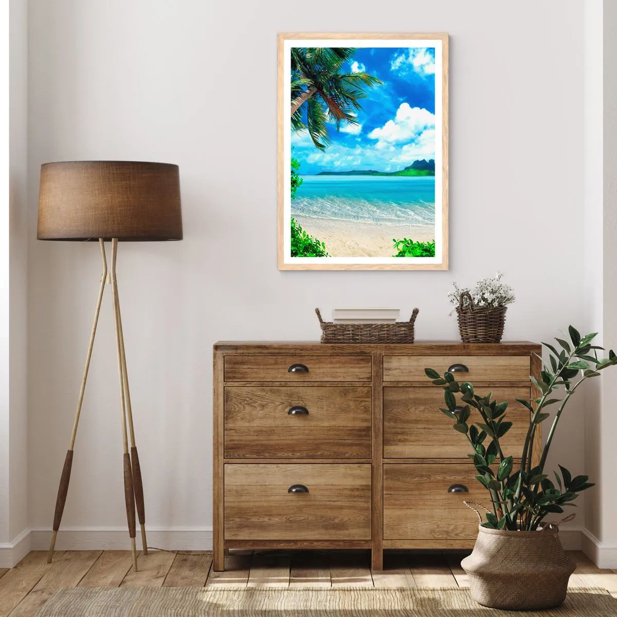 Poster in cornice rovere chiaro - L'azzurro dei tropici - 40x50 cm