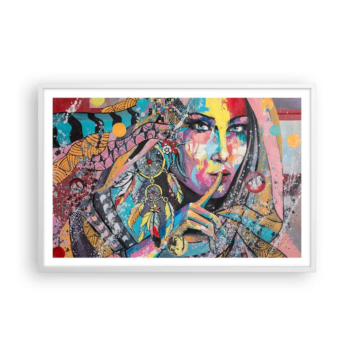 Poster in cornice bianca - Taci, finché capirai - 91x61 cm