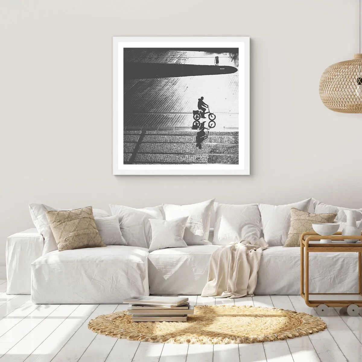 Poster in cornice bianca - Avanti, attraverso la città - 40x40 cm