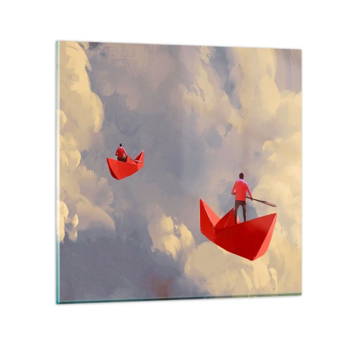 Quadro su vetro - La spedizione dei sognatori - 60x60 cm