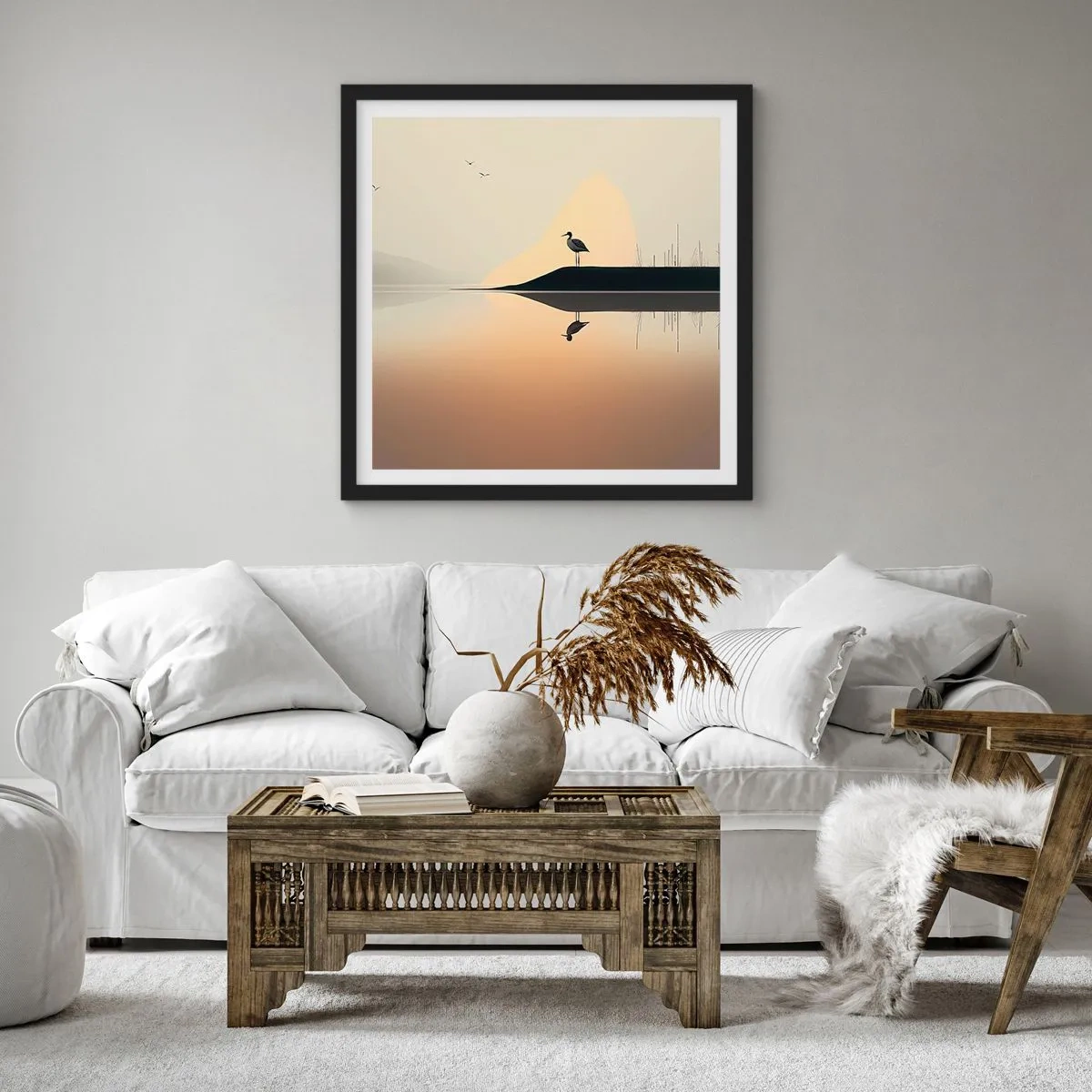 Poster in cornice nera - Il signore del lago - 30x30 cm
