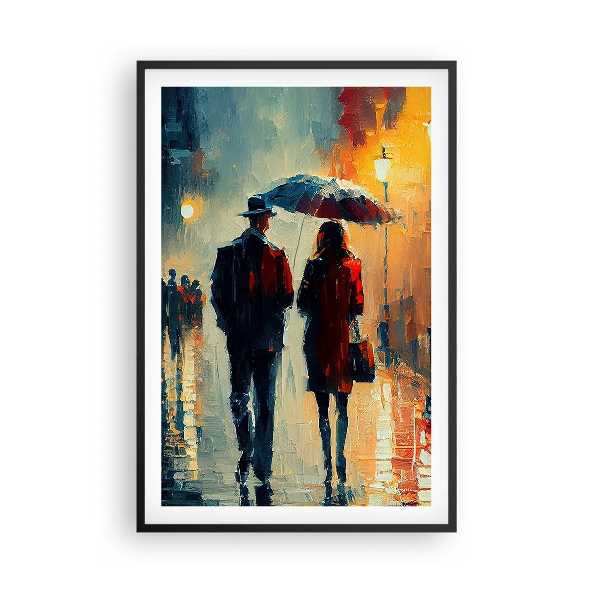 Poster in cornice nera - Love story cittadina - 61x91 cm