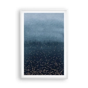 Poster in cornice bianca - Composizione: fasi blu - 61x91 cm