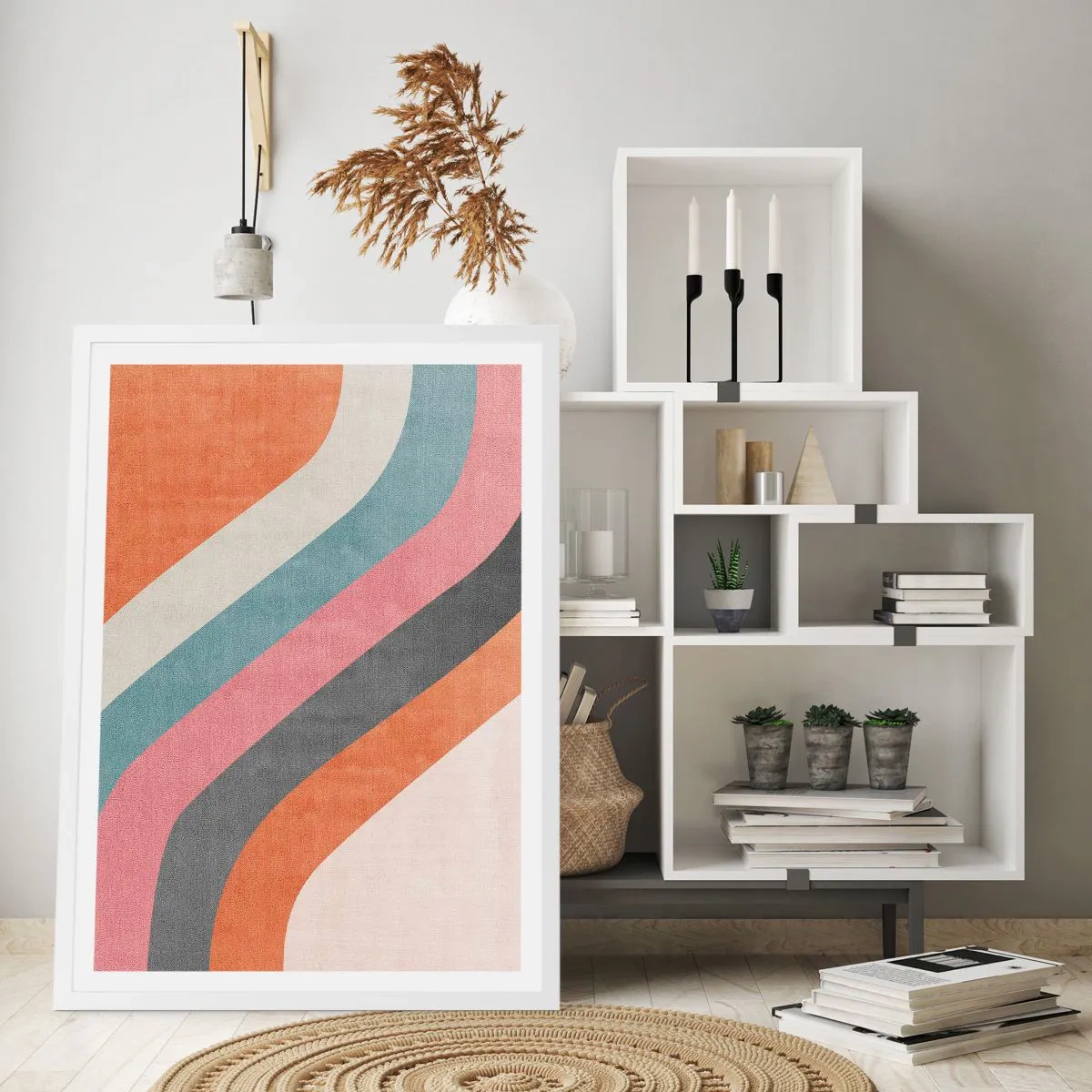 Poster in cornice bianca - Composizione diagonale: movimento - 61x91 cm